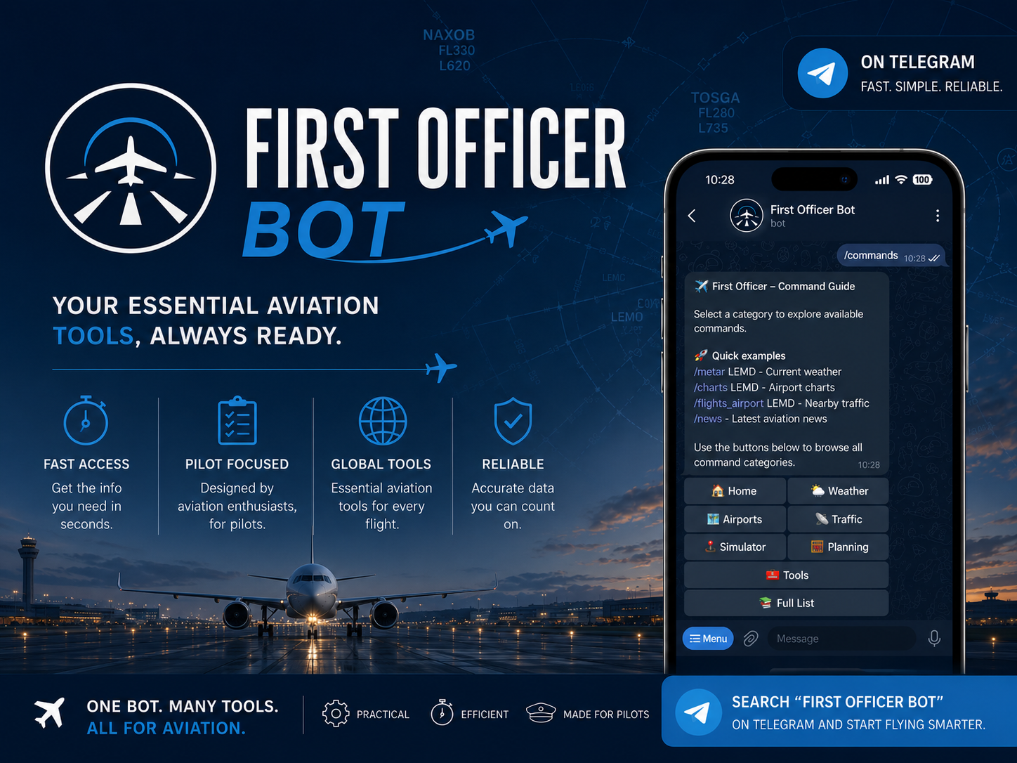 First Officer Bot Telegram Banner